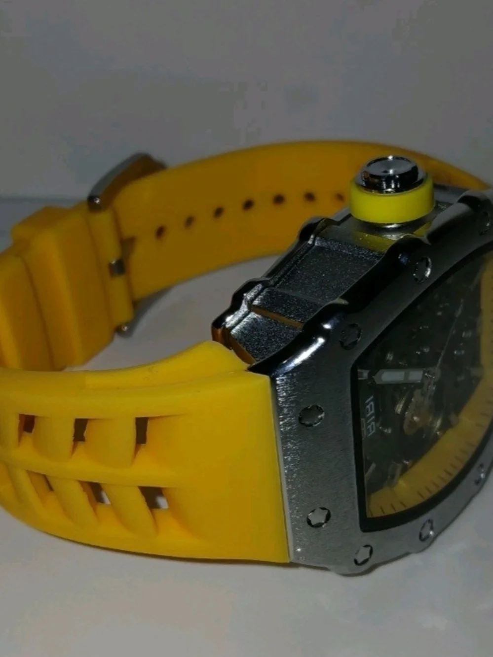 BiBi Yellow Skeleton Dial Sport Watch